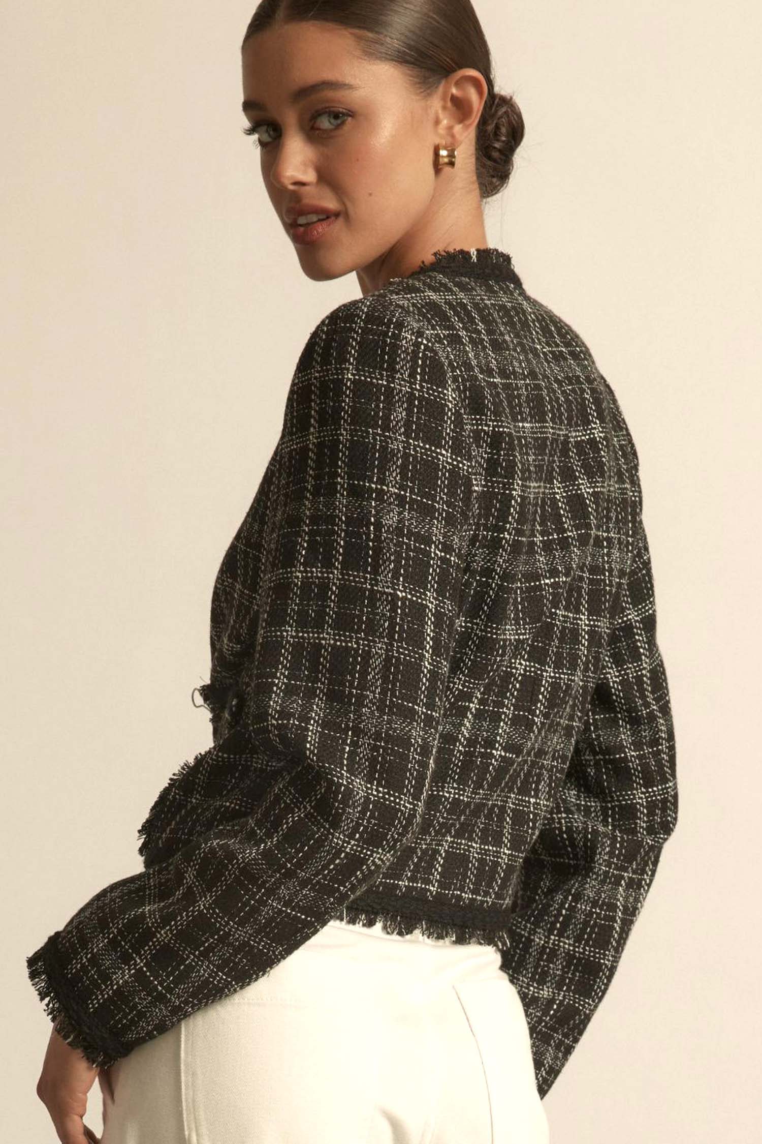 Quill Jacket- Black Porcelain Check