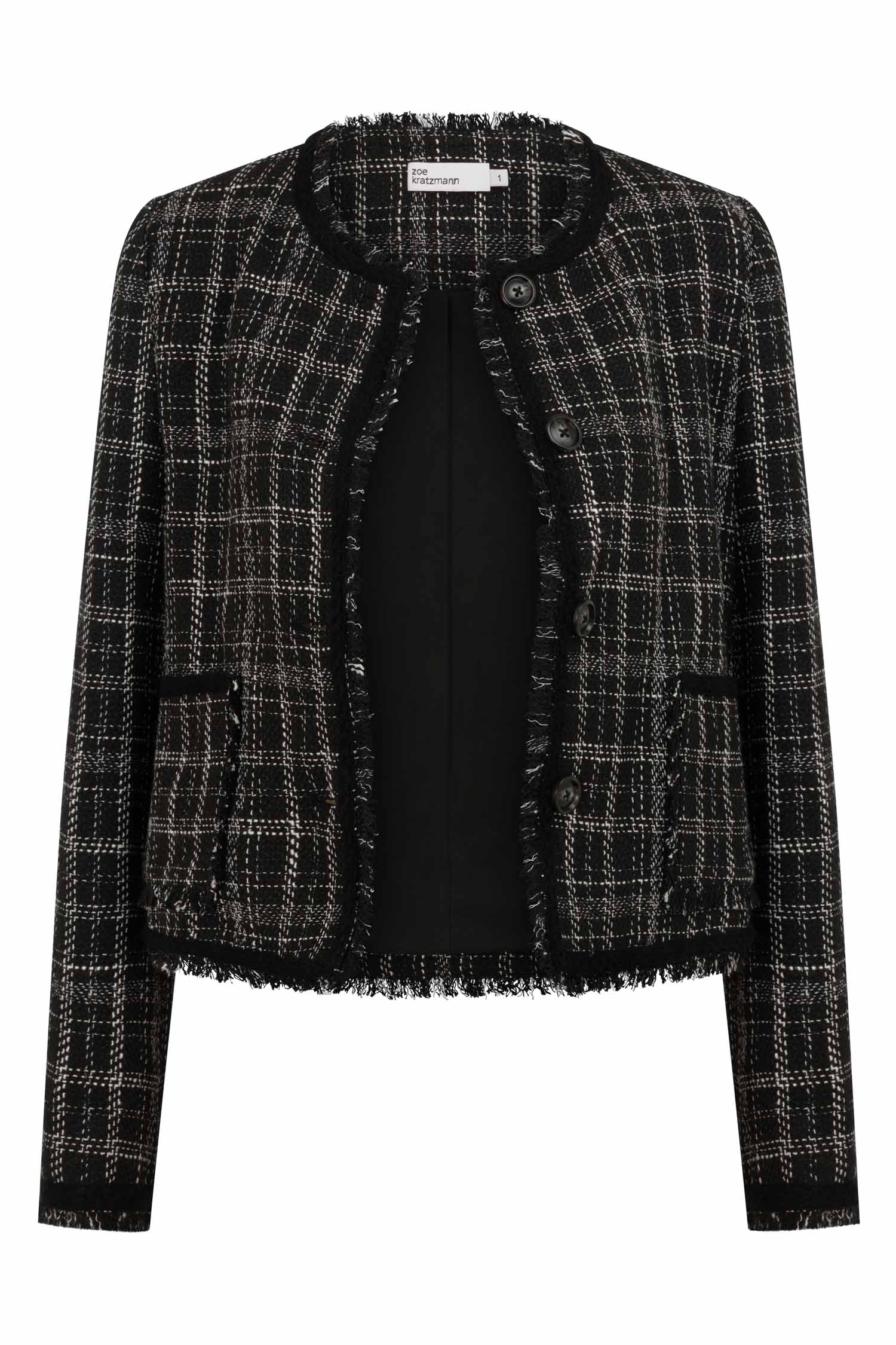 Quill Jacket- Black Porcelain Check