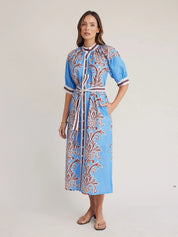 Robe Dress - Blue Deco Stripe