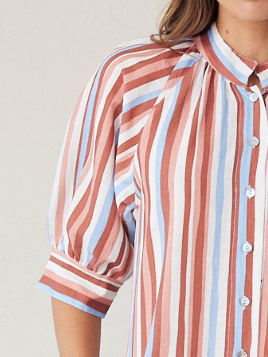 Robe Dress - Mocha Stripe