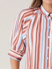 Robe Dress - Mocha Stripe