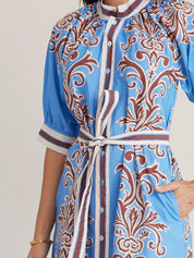 Robe Dress - Blue Deco Stripe