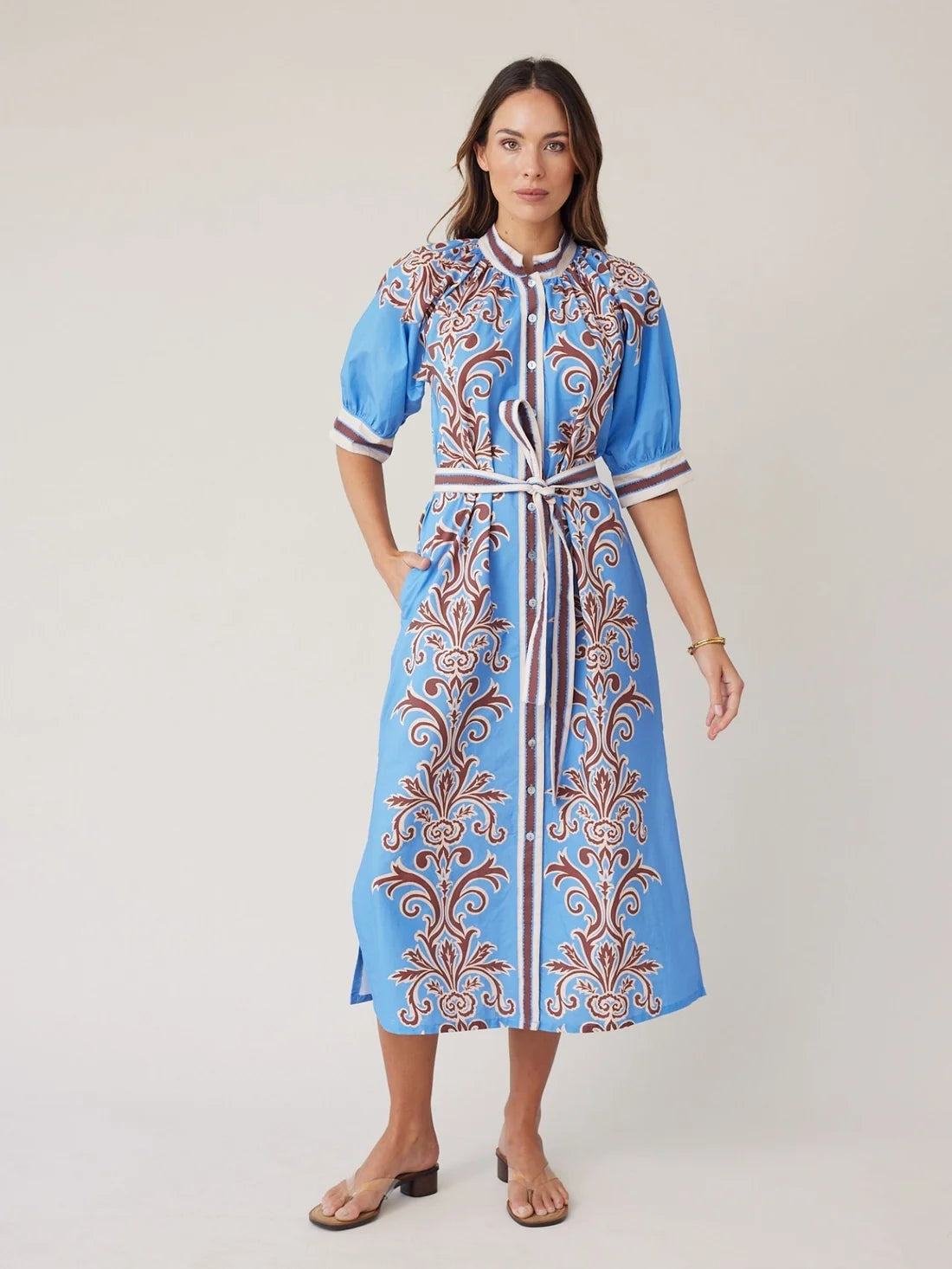Robe Dress - Blue Deco Stripe