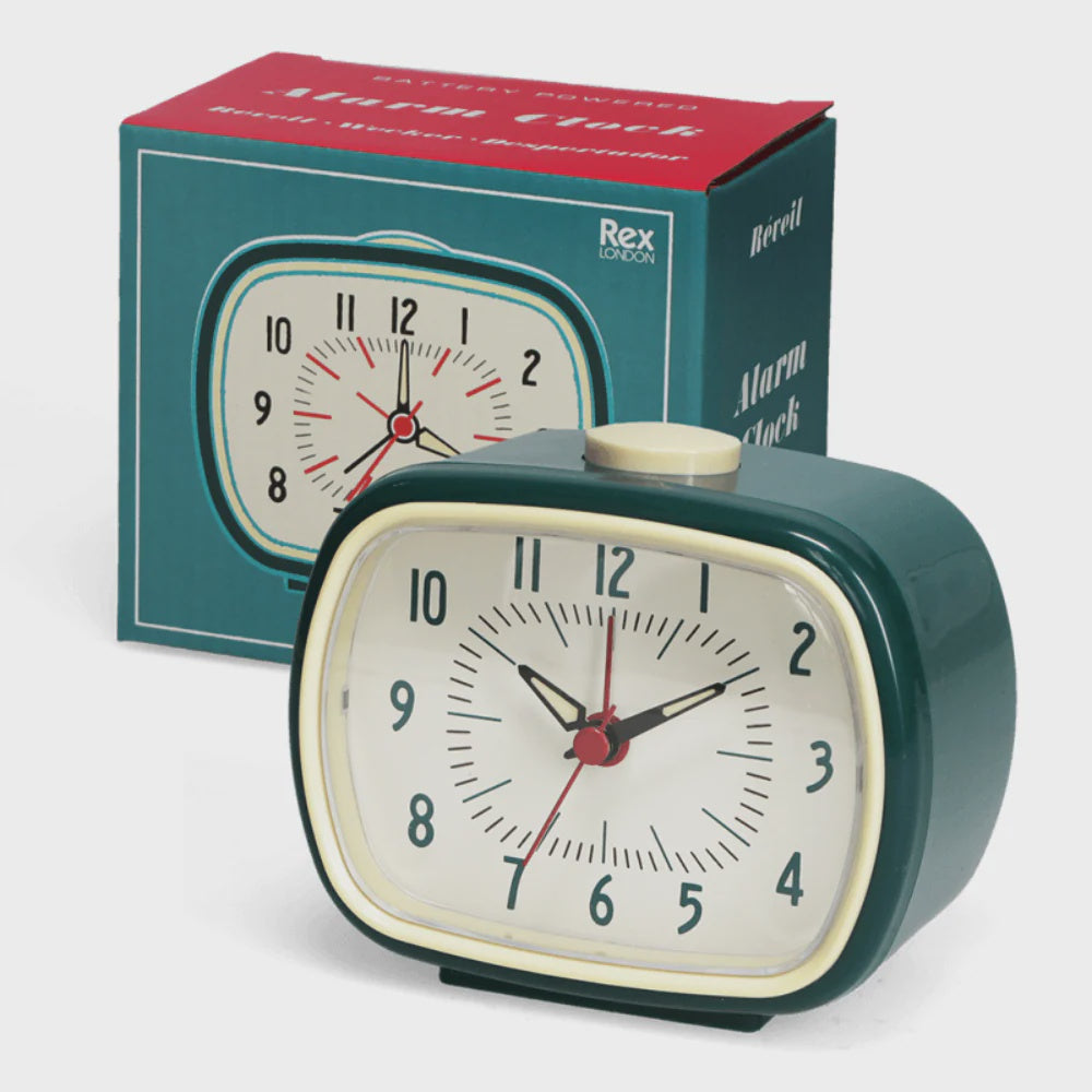 Retro Alarm Clock-Petrol Blue
