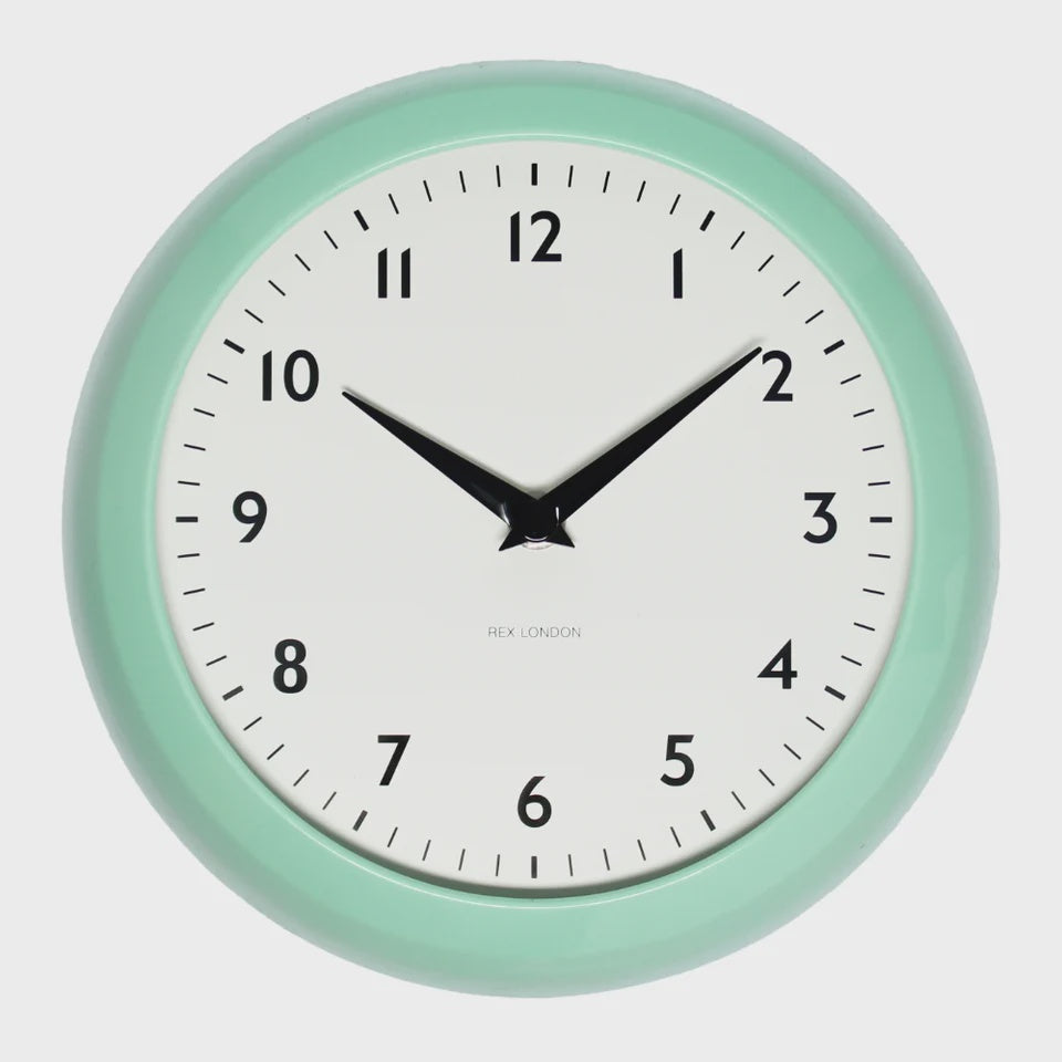 Retro Wall Clock - Mint Green