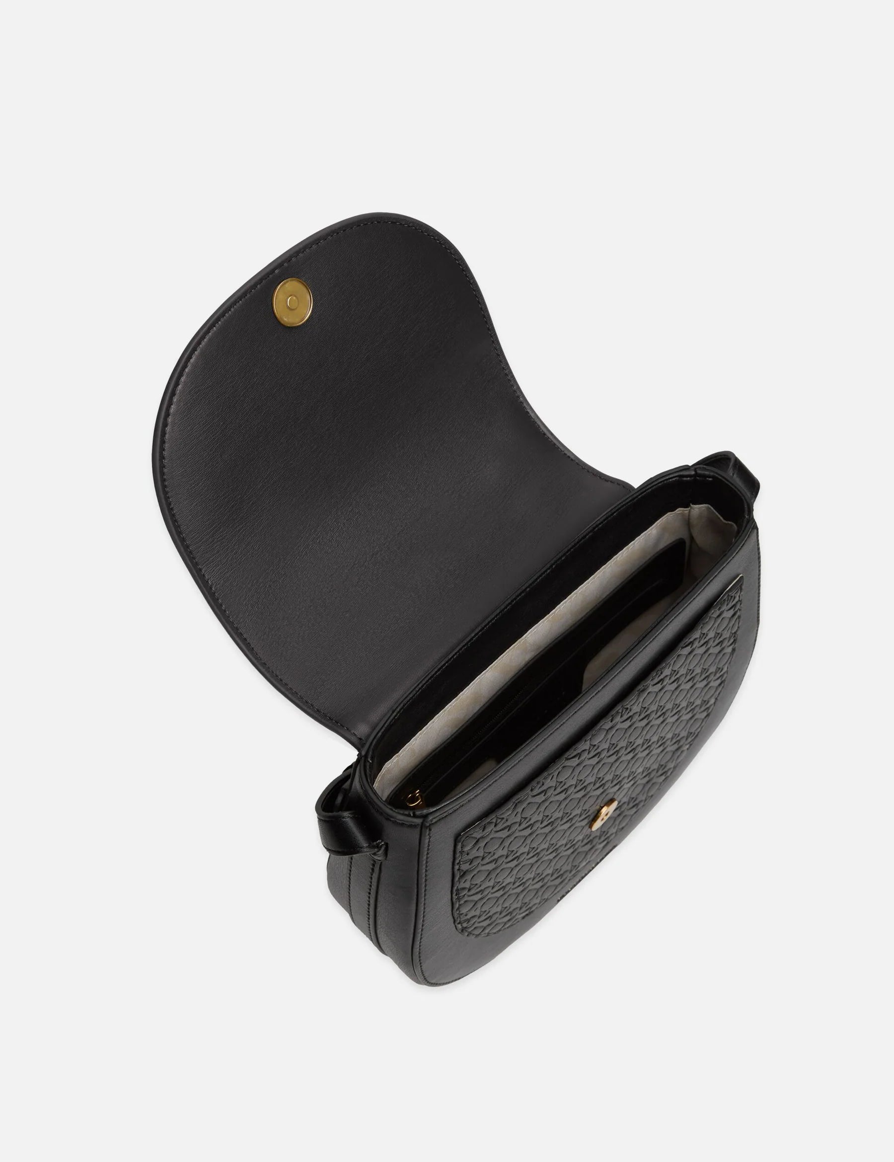 Embossed Crossbody Bag- Black