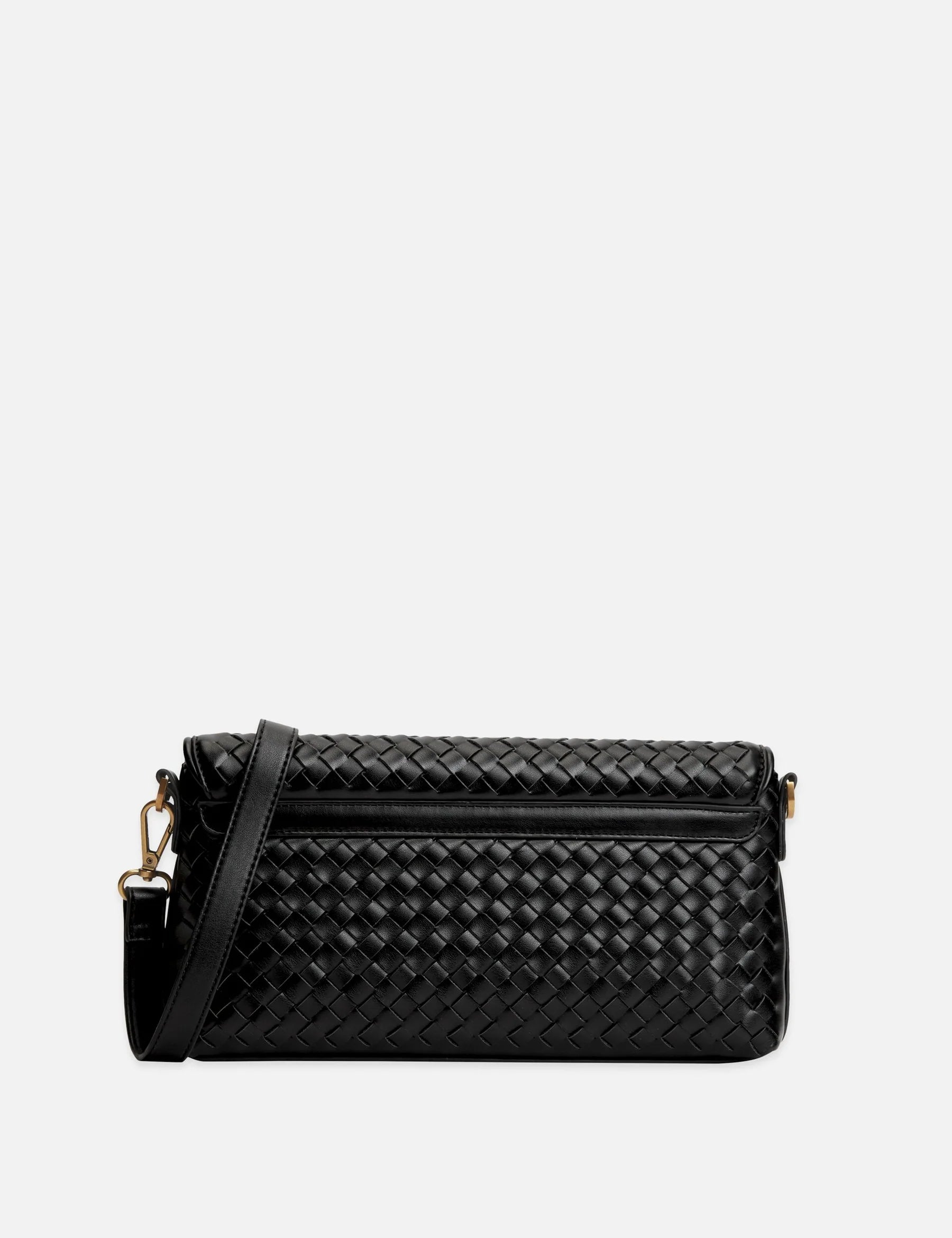 Woven Crossbody Bag- Black