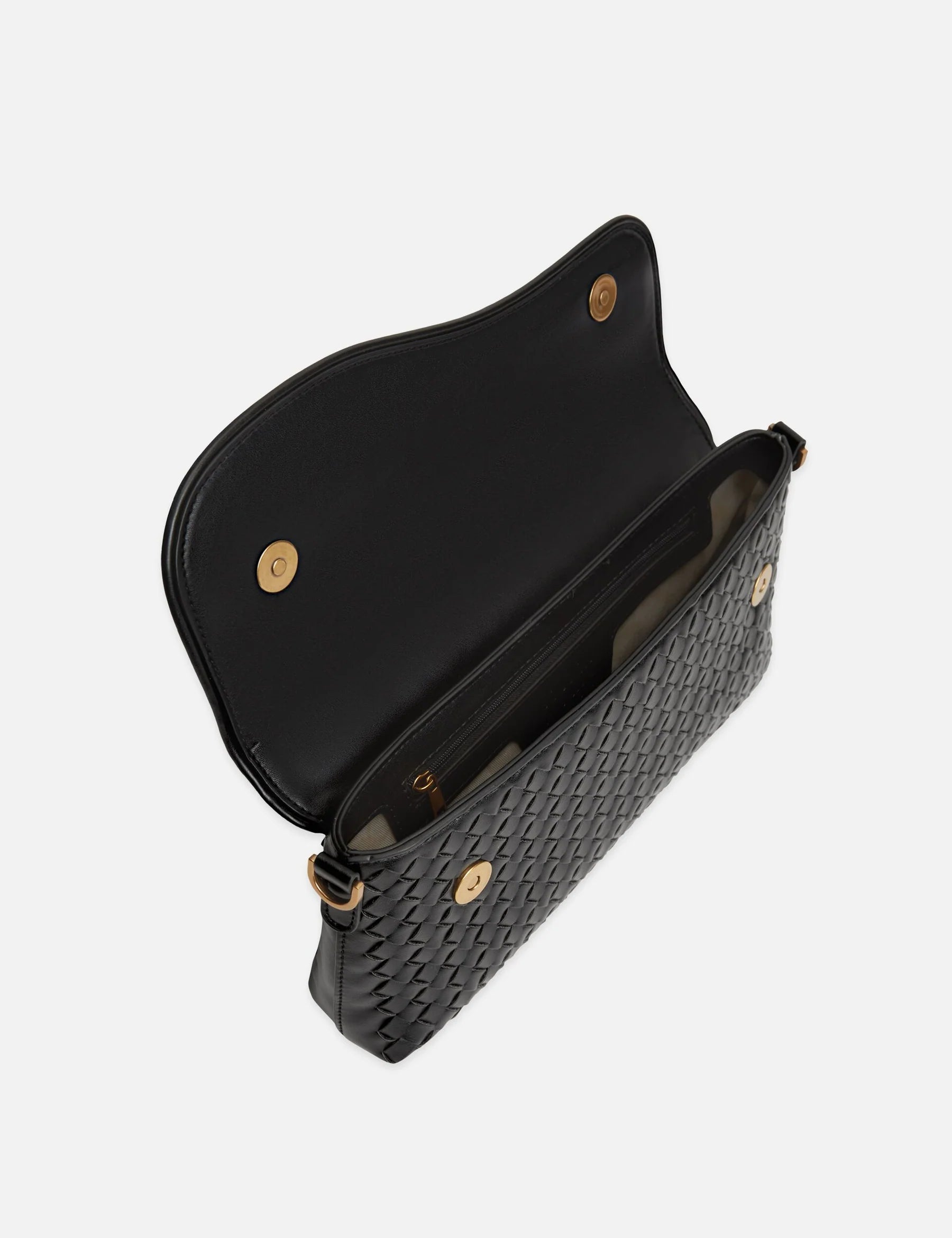 Woven Crossbody Bag- Black
