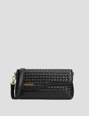 Woven Crossbody Bag- Black
