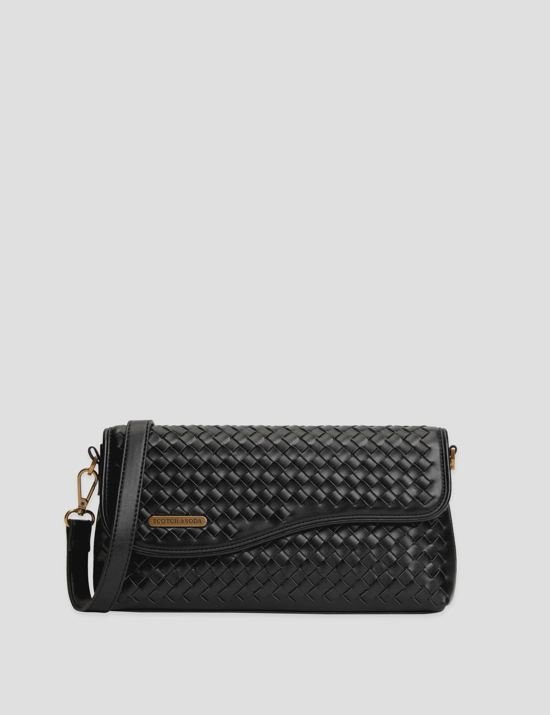 Woven Crossbody Bag- Black