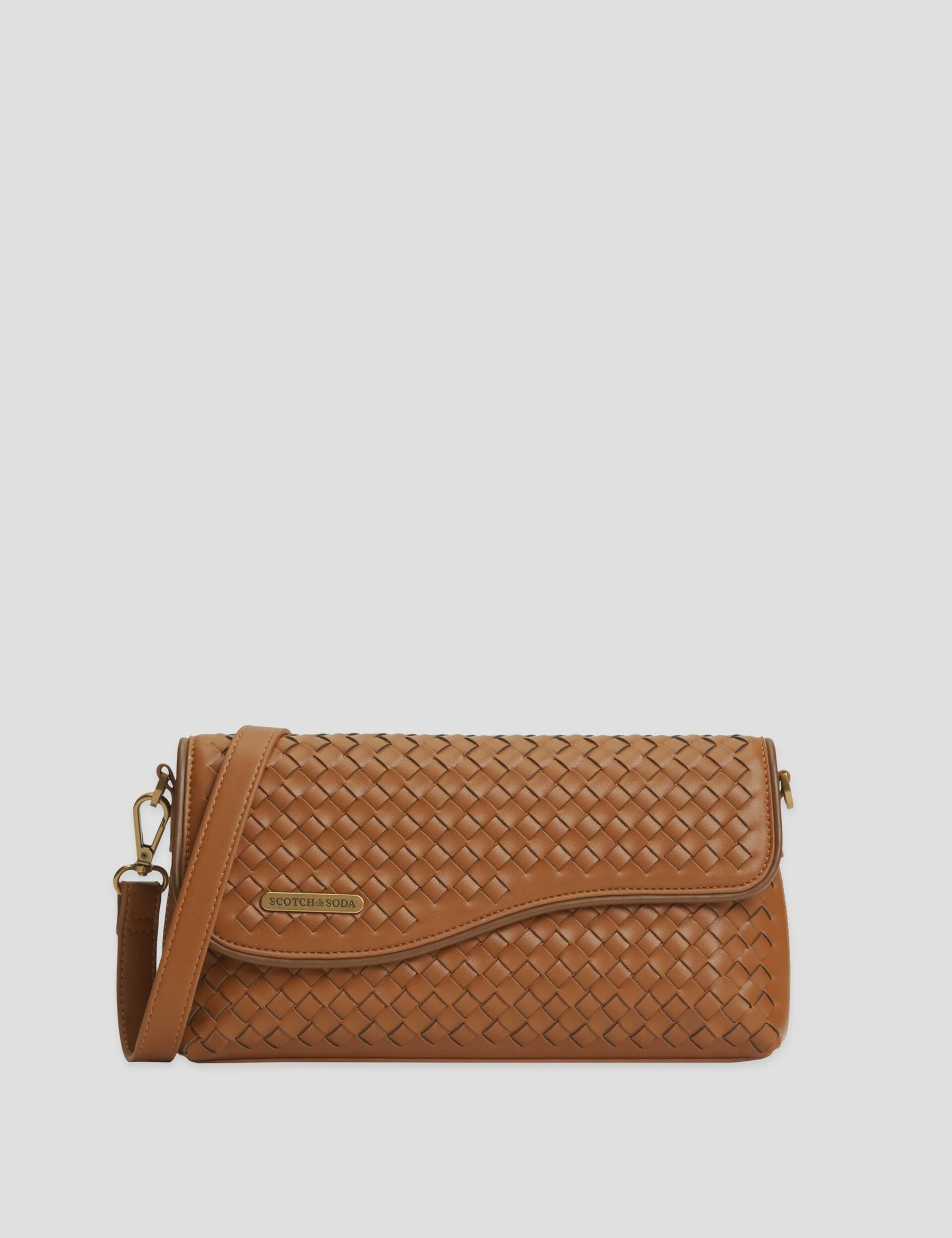 Woven Crossbody Bag- Brown
