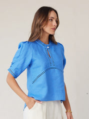 Sculpt Top- Azure