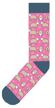 Red Tractor Socks- Sheep on Pink