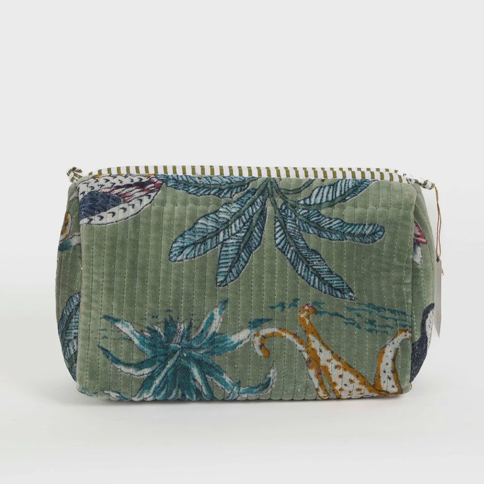 Velvet Pouch - Sage Tiger - Large - Presence Hamilton