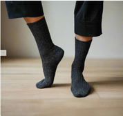 KLUE Silk & Wool Dust Star Socks-Black