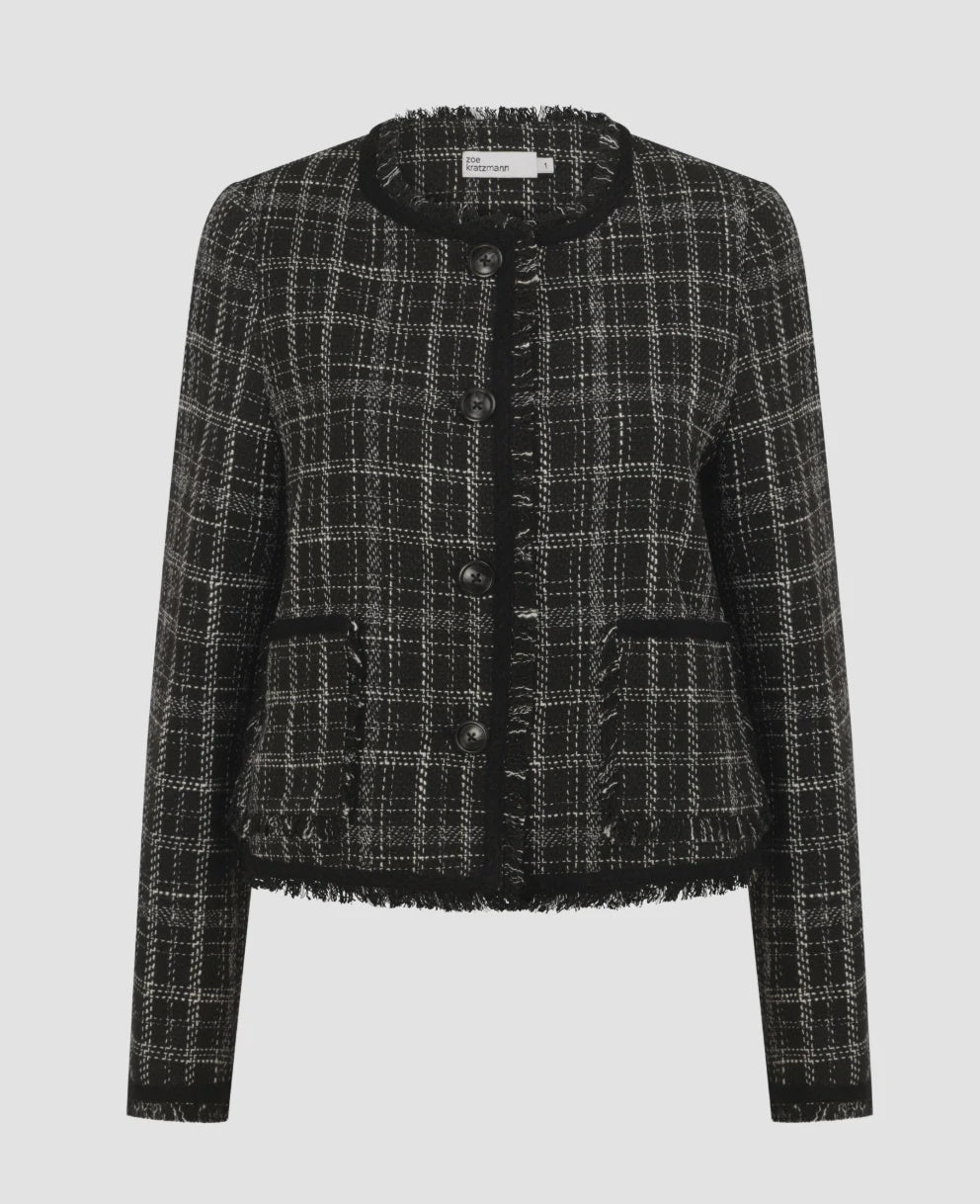 Quill Jacket- Black Porcelain Check
