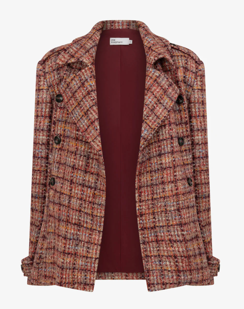 Revel Jacket- Berry Check