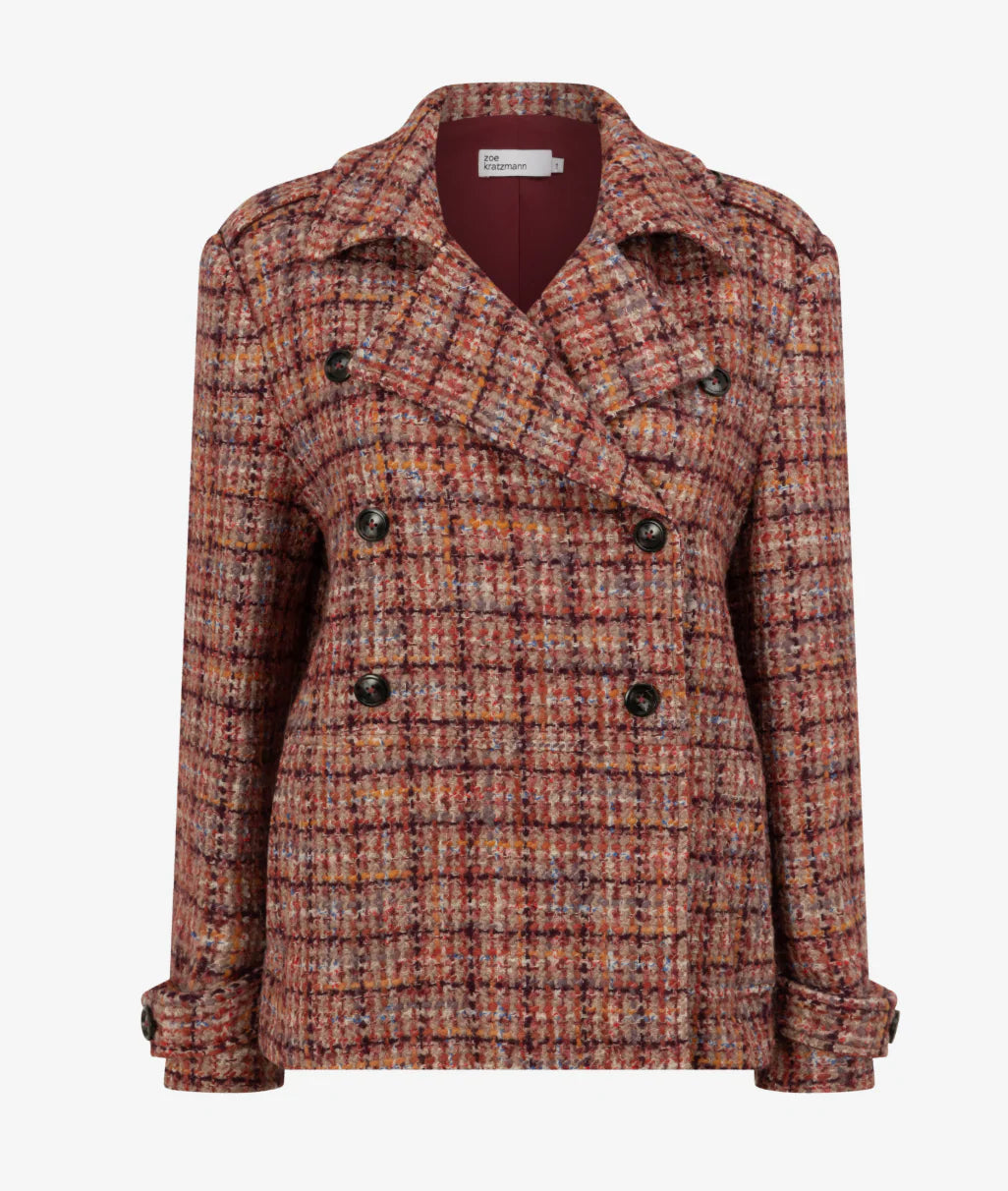 Revel Jacket- Berry Check