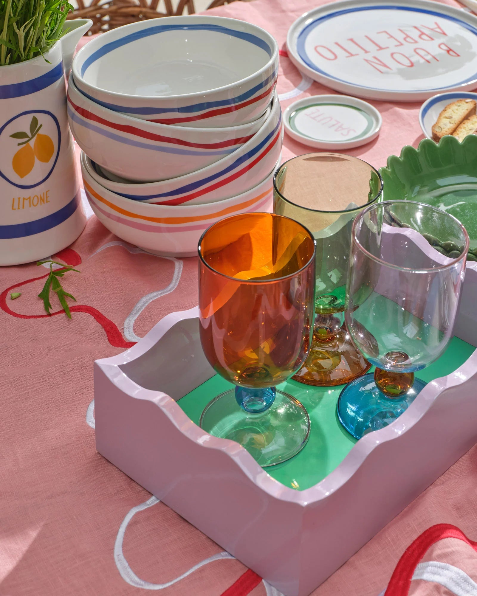 Red Italian Bowl Set