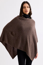 Mia Cashmere Poncho - Espresso - Presence Hamilton