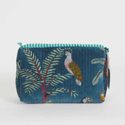 Velvet Pouch - Teal Blue Panther - Medium - Presence Hamilton