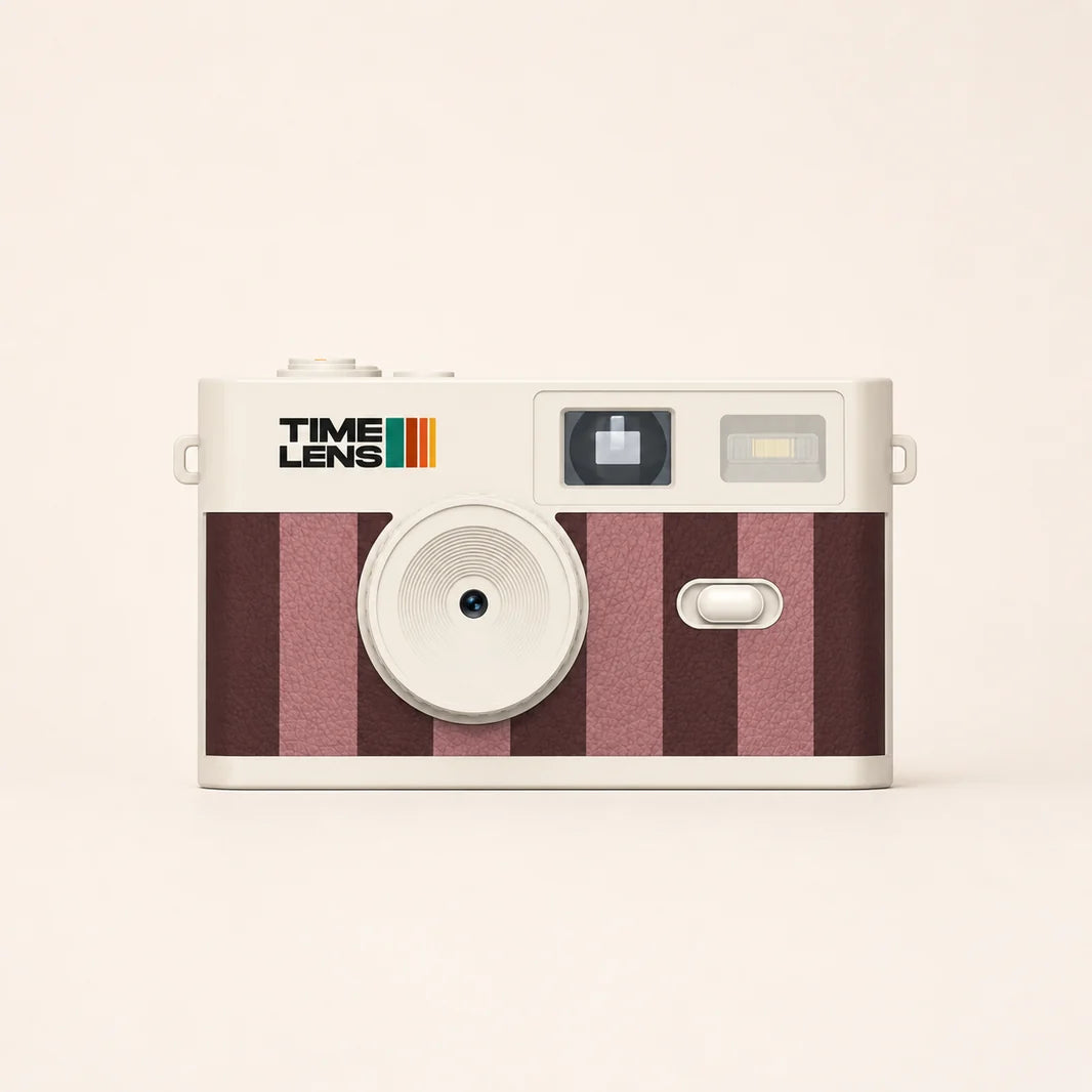 Timelens Digital Camera-  Cream Rosewood Stripe