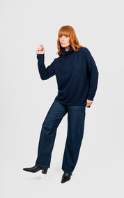 Ball Stitch High Crew Pullover -Ink - Presence Hamilton