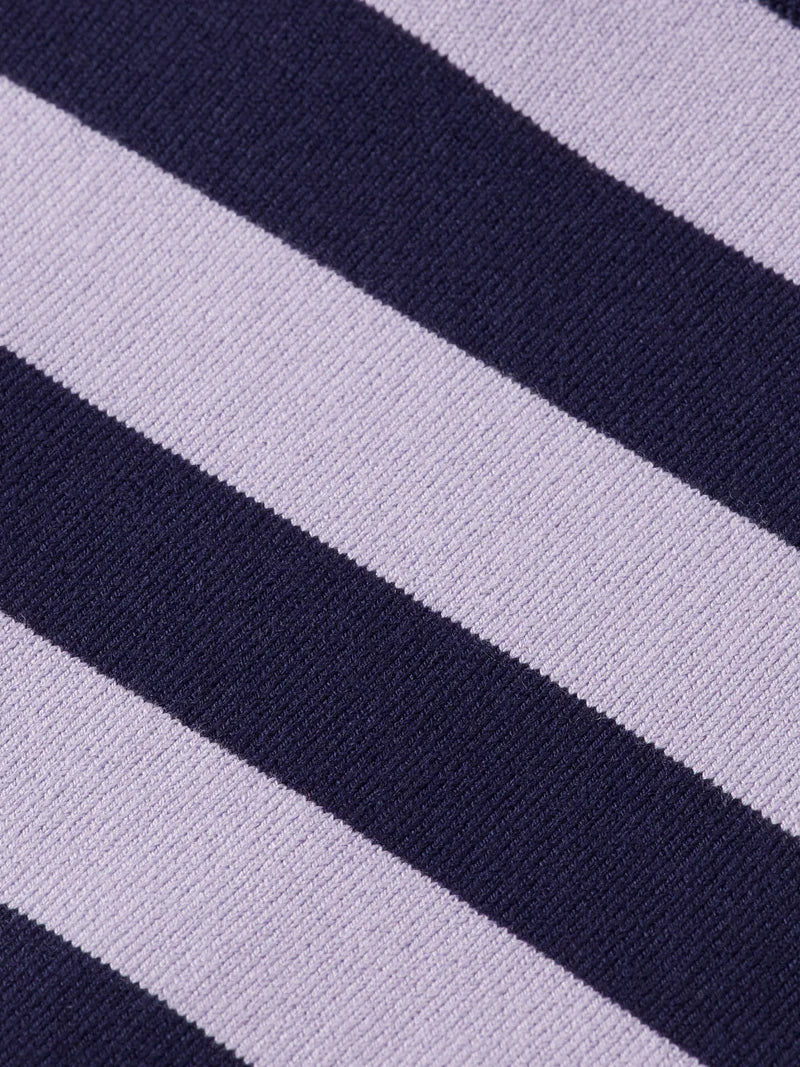 Short sleeved pullover top-Sky captain/lavender stripe - Presence Hamilton