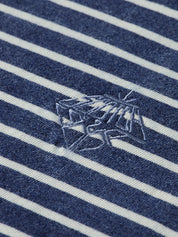 Indigo washed t-shirt -Sand Stripe