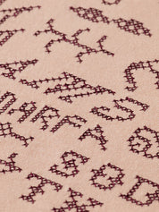 Embroidered ringer t-shirt-Rose Dust