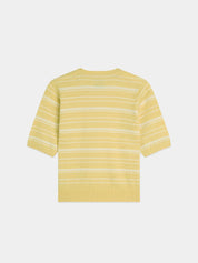 Striped knitted t-shirt-Parsnip
