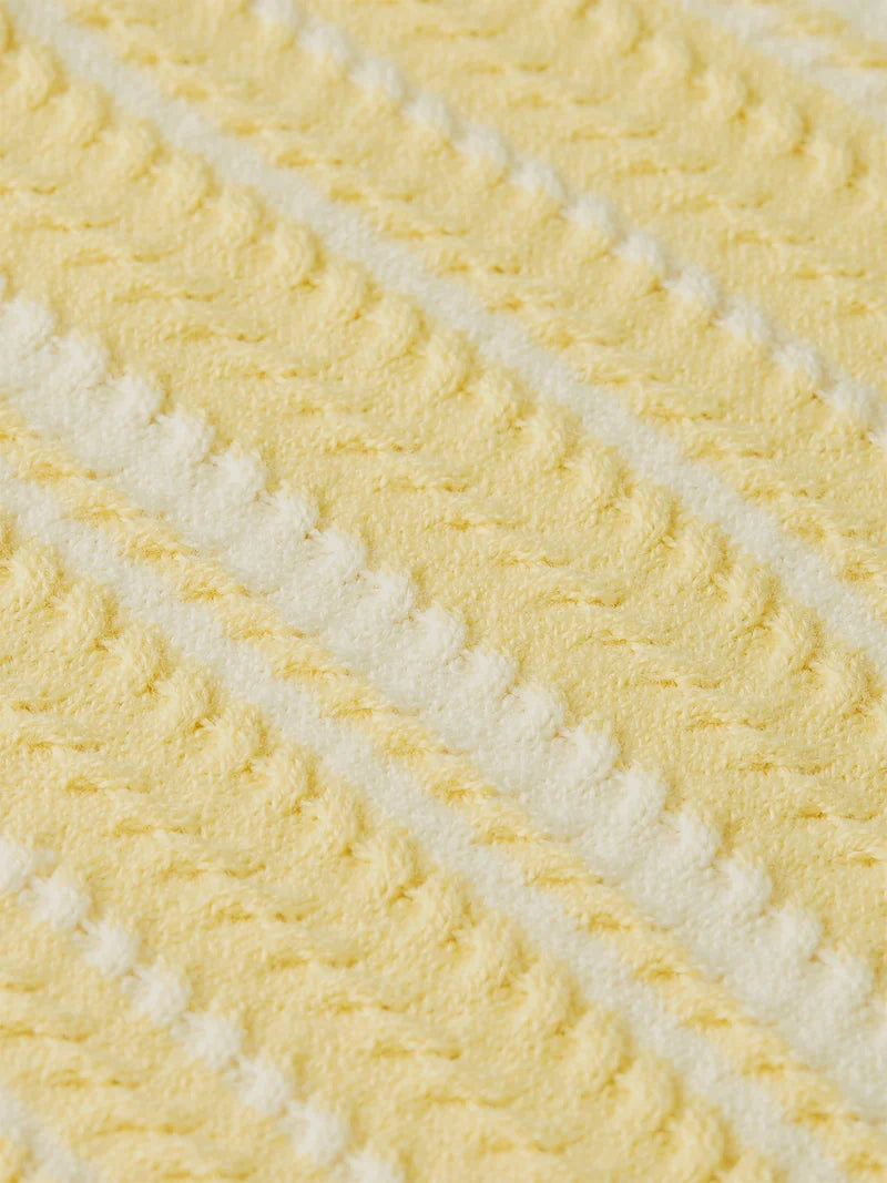 Striped knitted t-shirt-Parsnip