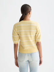 Striped knitted t-shirt-Parsnip