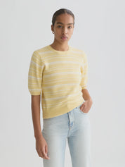 Striped knitted t-shirt-Parsnip