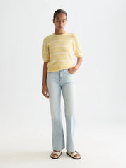 Striped knitted t-shirt-Parsnip