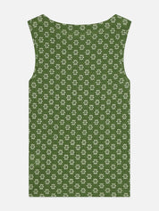 Slash Neck Tank- Garden Green