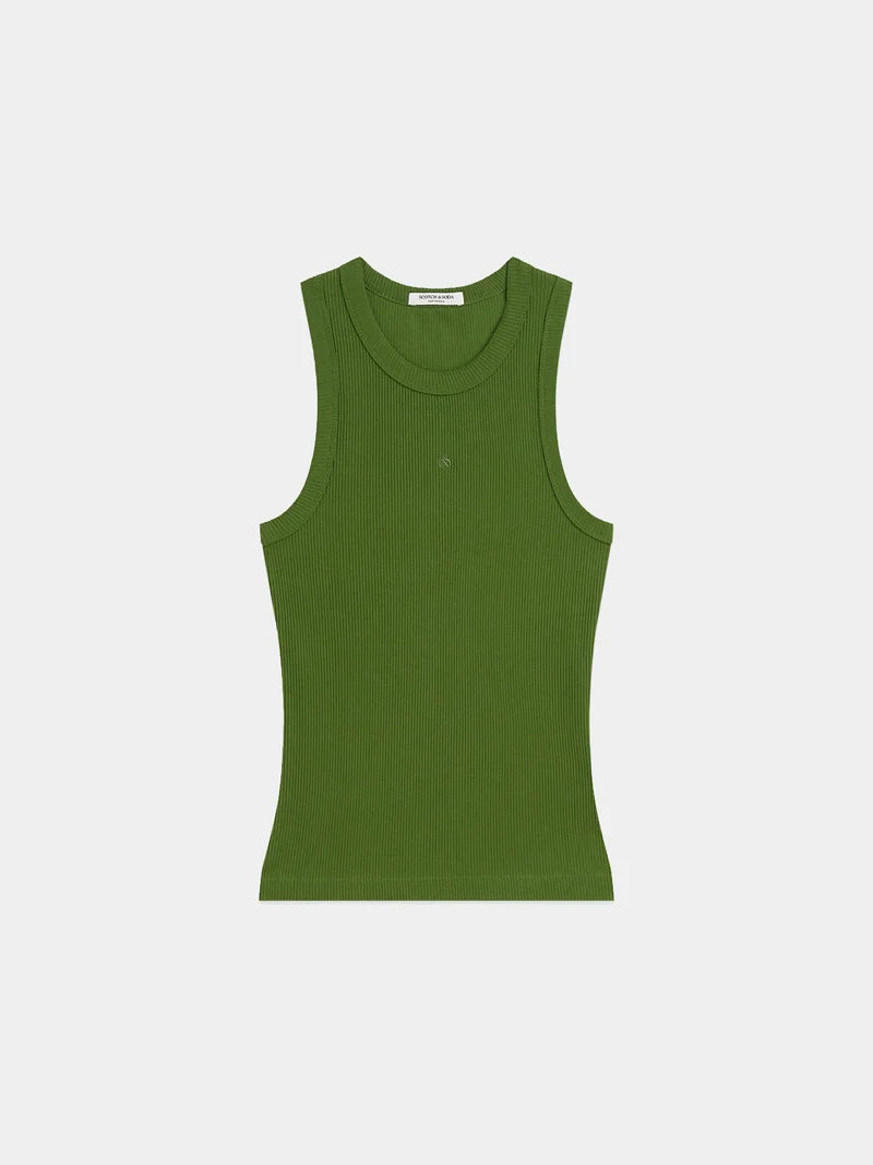 Rib Racer Tank- Garden Green