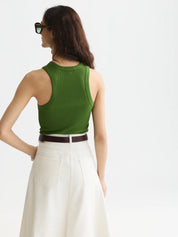 Rib Racer Tank- Garden Green