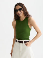 Rib Racer Tank- Garden Green