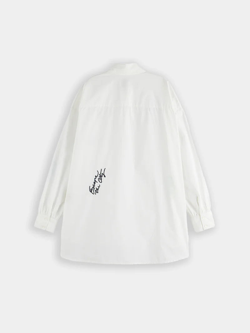 Embroidered poplin shirt