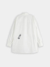 Embroidered poplin shirt