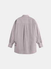 Embroidered girlfriend shirt- Fig Stripe