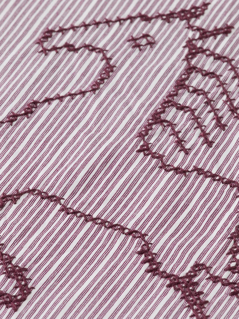 Embroidered girlfriend shirt- Fig Stripe