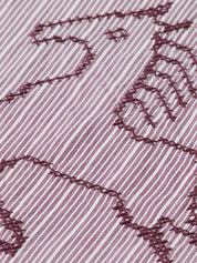 Embroidered girlfriend shirt- Fig Stripe