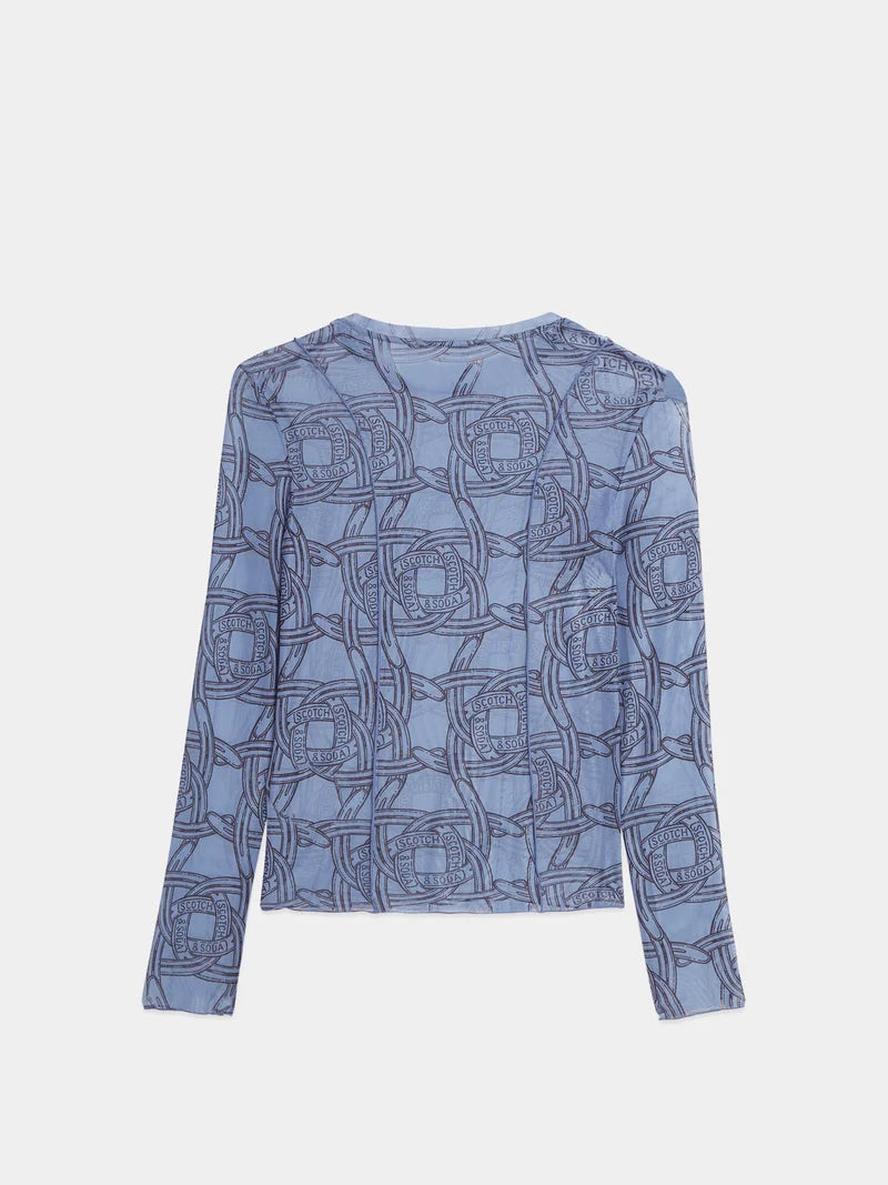 Mesh long-sleeved t-shirt -Horseshoe Infinity