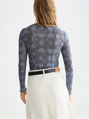 Mesh long-sleeved t-shirt -Horseshoe Infinity