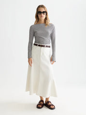 Gingham long-sleeved t-shirt