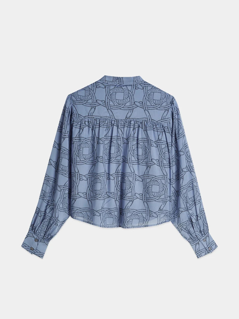 Pintuck shirt -Horseshoes infinity