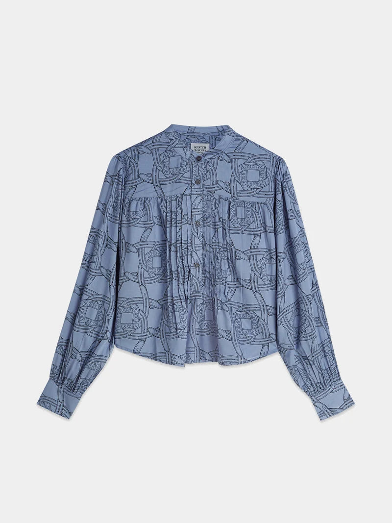 Pintuck shirt -Horseshoes infinity