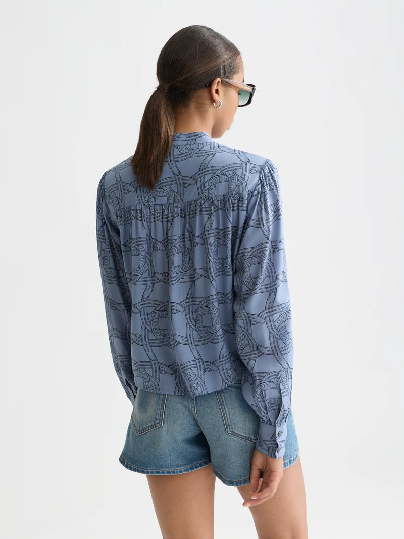 Pintuck shirt -Horseshoes infinity